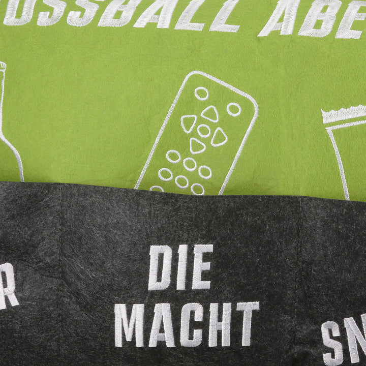 Kissen Fußball Abend – Dekokissen mit Snack Taschen für Fußballabende
