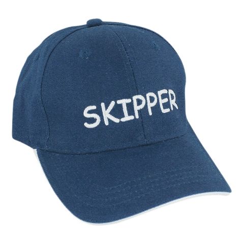 Cap Skipper Marine – maritime Baseball Cap aus Baumwolle mit weißer Stickerei