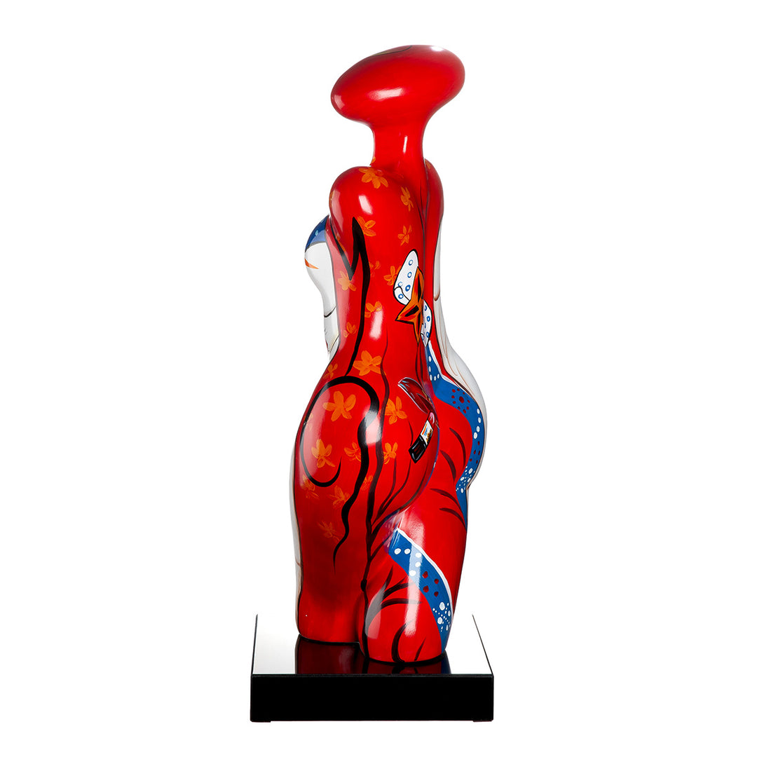 Figur Femme – handbemalte Design Skulptur mit Marmorsockel