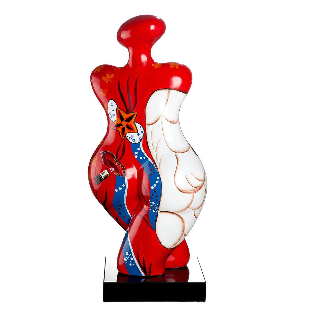 Figur Femme – handbemalte Design Skulptur mit Marmorsockel