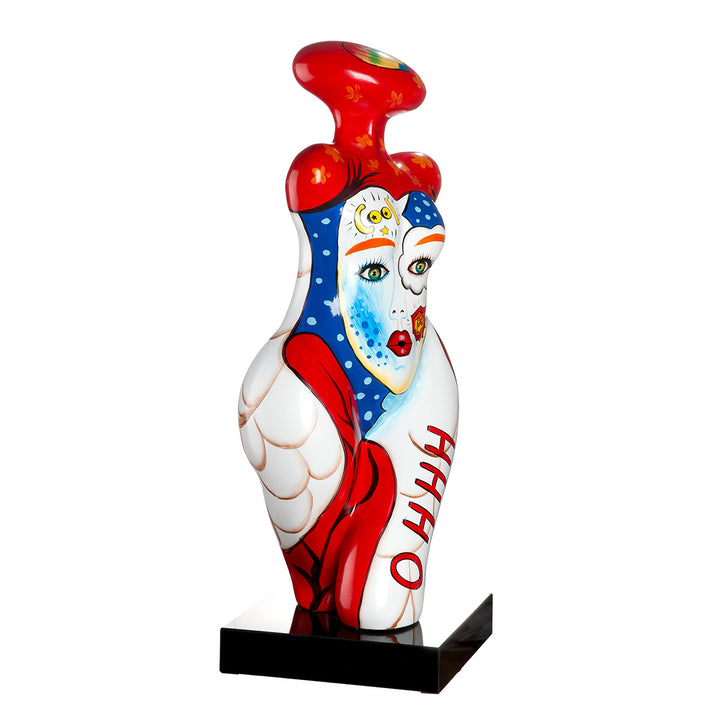 Figur Femme – handbemalte Design Skulptur mit Marmorsockel
