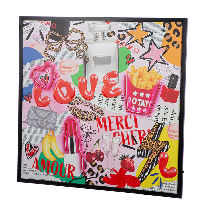 LED Bild OOH LALA – quadratisches Leinwandbild im modernen Pop Art Design
