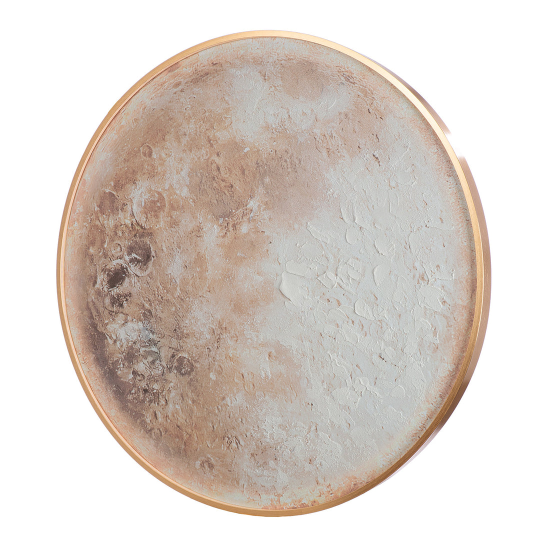LED Bild Moon – rundes Leinwandbild mit stimmungsvollem Lichtrand in Roségold