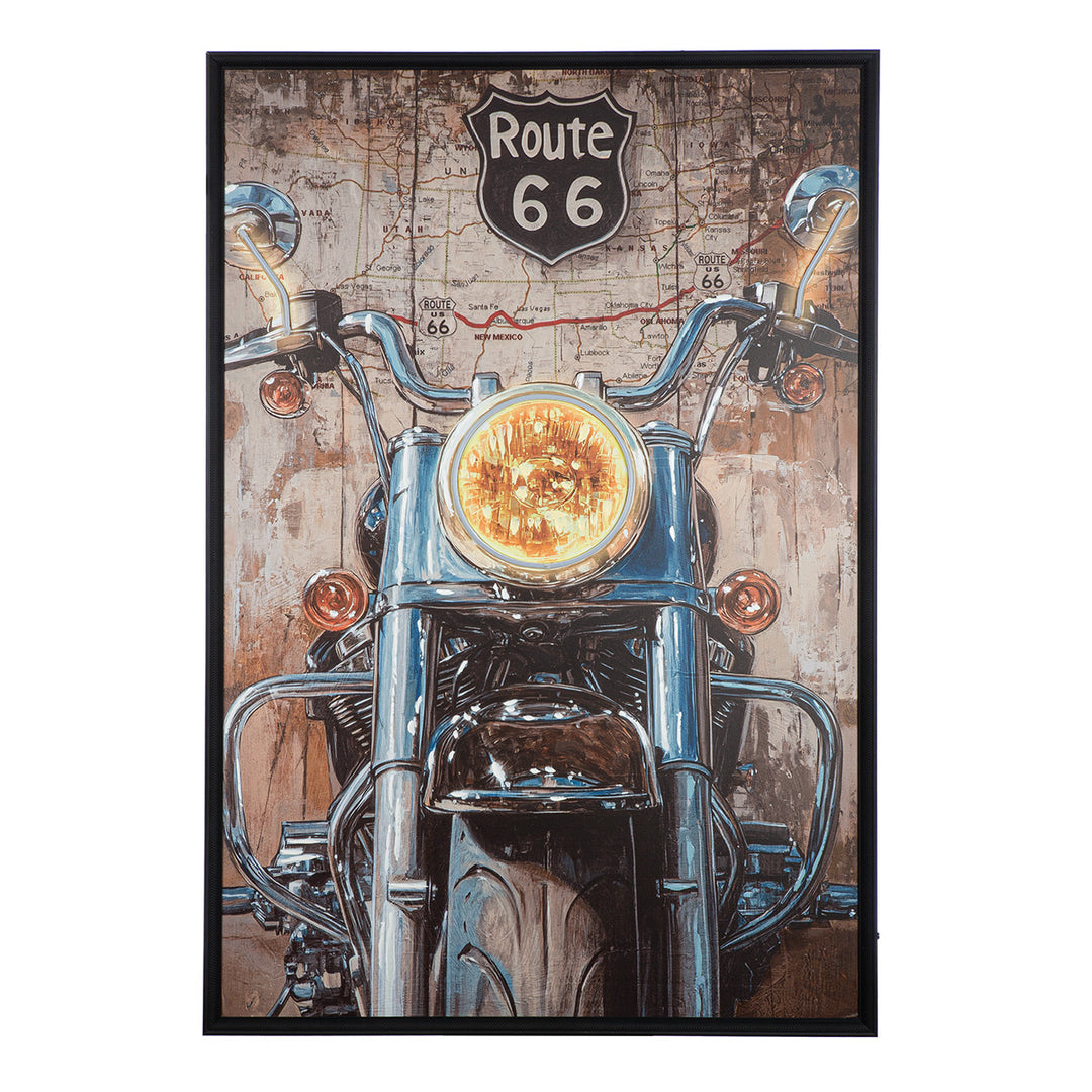 LED Bild Motorcycle – rechteckiges Leinwandbild mit beleuchtetem Motorradmotiv