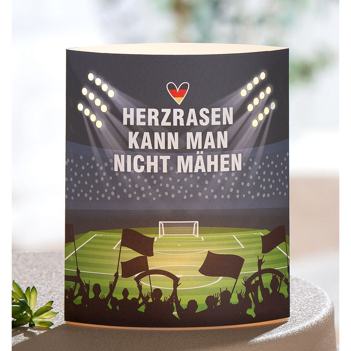 LED Dekoleuchte Ellipse „Herzrasen“ – dekorative Fußball Leuchte