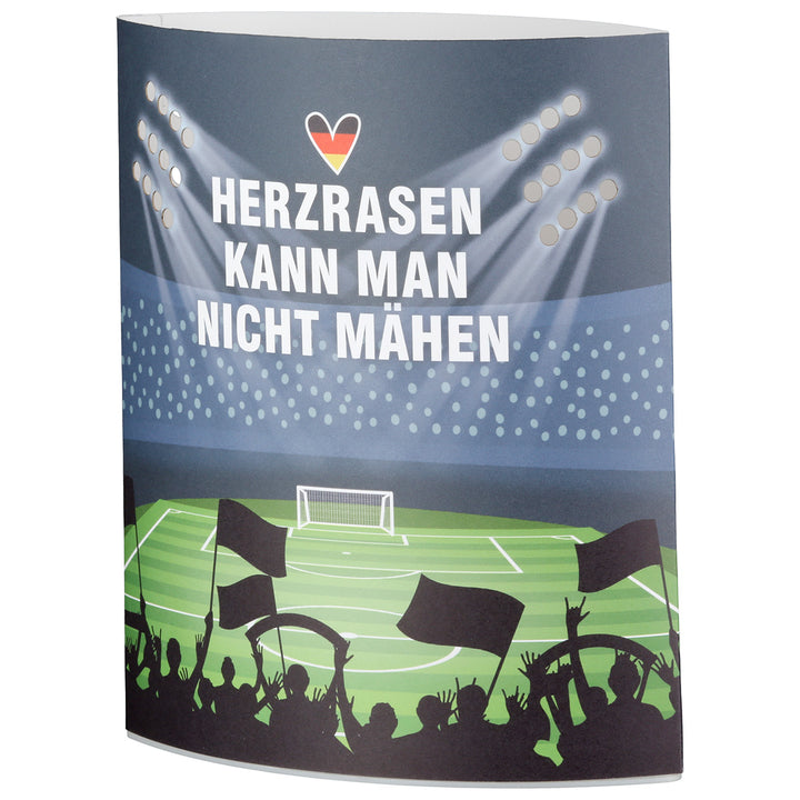 LED Dekoleuchte Ellipse „Herzrasen“ – dekorative Fußball Leuchte