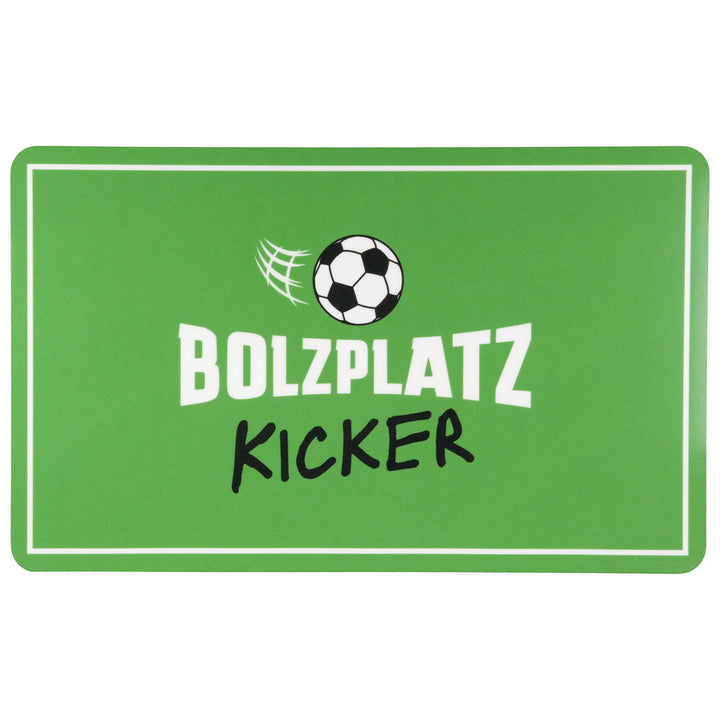 Frühstücksbrettchen Fußball „Bolzplatz Kicker“ – 4er Set Brettchen Grün