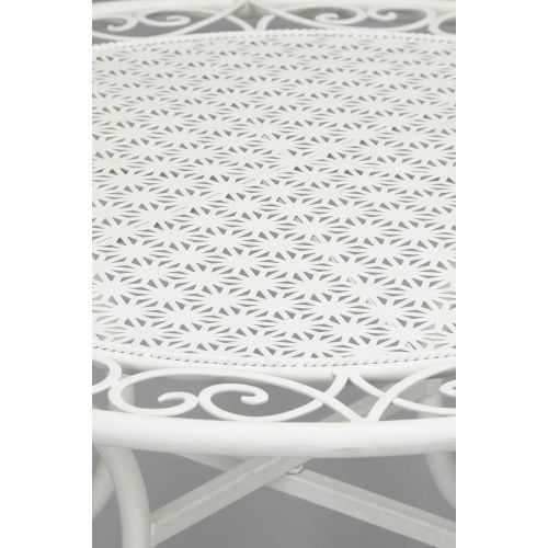 Gartenstuhl 2er Set 102 cm – elegante Metallstühle aus Eisen in Creme