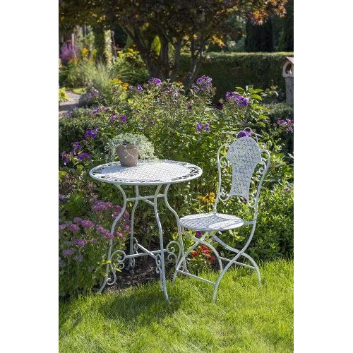 Gartenstuhl 2er Set 102 cm – elegante Metallstühle aus Eisen in Creme