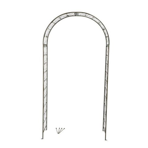Rosenbogen 225 cm – dekorativer Gartenbogen aus Eisen in Braun Grün