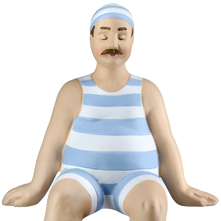 Kantensitzerfigur Mann Benny im 2er Set aus Kunstharz in Hellblau und Weiß