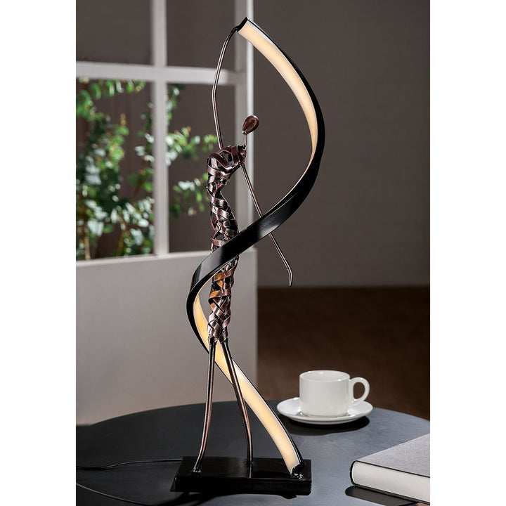 Tischleuchte Essence – moderne LED Designleuchte aus Eisen in Schwarz und Bronzeoptik