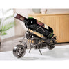 Flaschenhalter „Motorrad“ – silberfarben, aus Metall