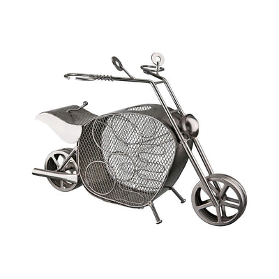Flaschenhalter „Motorrad“ – mit Weinglashalterung, aus Metall