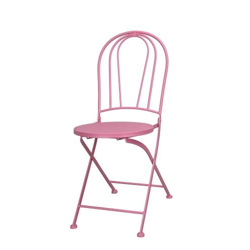 Gartenstuhl 2er Set Eisen pink klappbar Balkon Terrasse modern