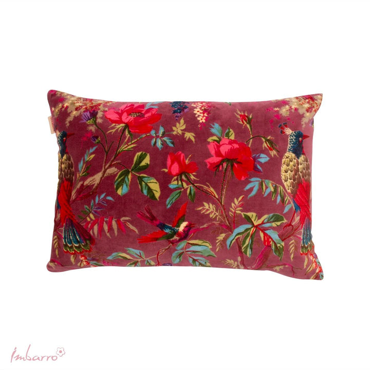 Pre -Order / Kissen Paradise Birds – luxuriöses Samtkissen mit exotischem Vogel und Blumen Design in 6 Farben