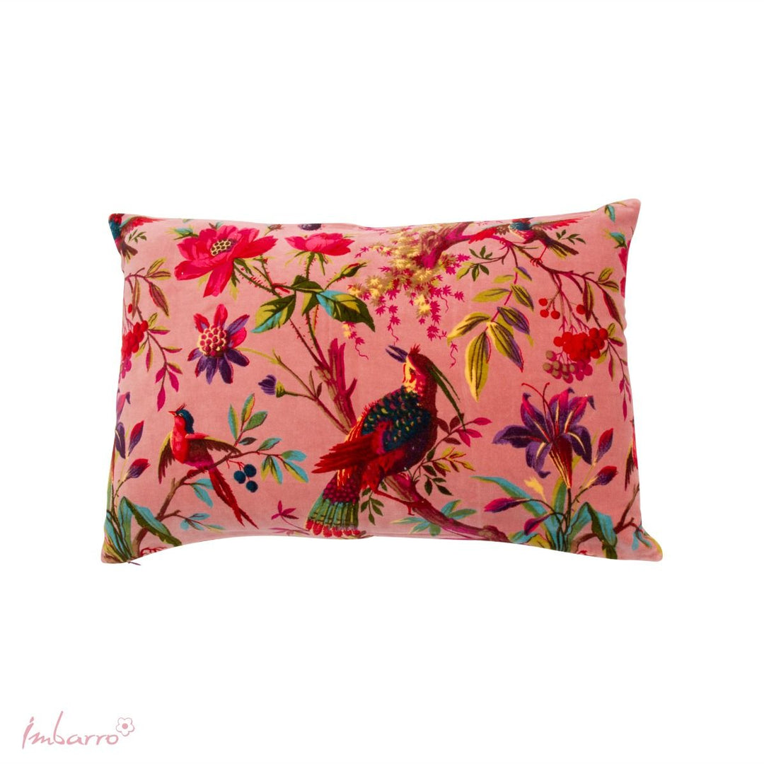 Pre -Order / Kissen Paradise Birds – luxuriöses Samtkissen mit exotischem Vogel und Blumen Design in 6 Farben