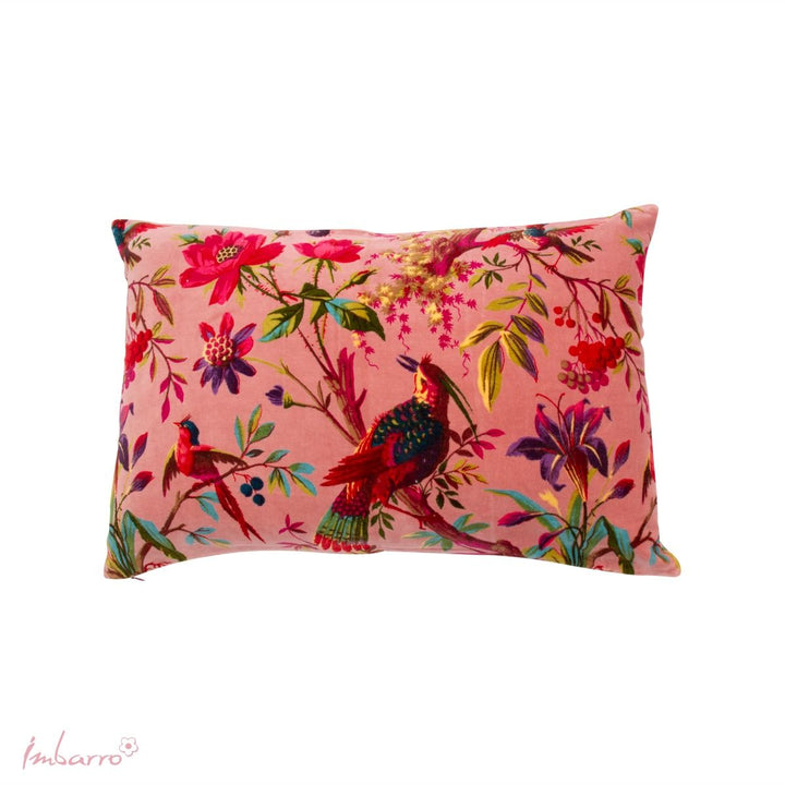 Pre -Order / Kissen Paradise Birds – luxuriöses Samtkissen mit exotischem Vogel und Blumen Design in 6 Farben