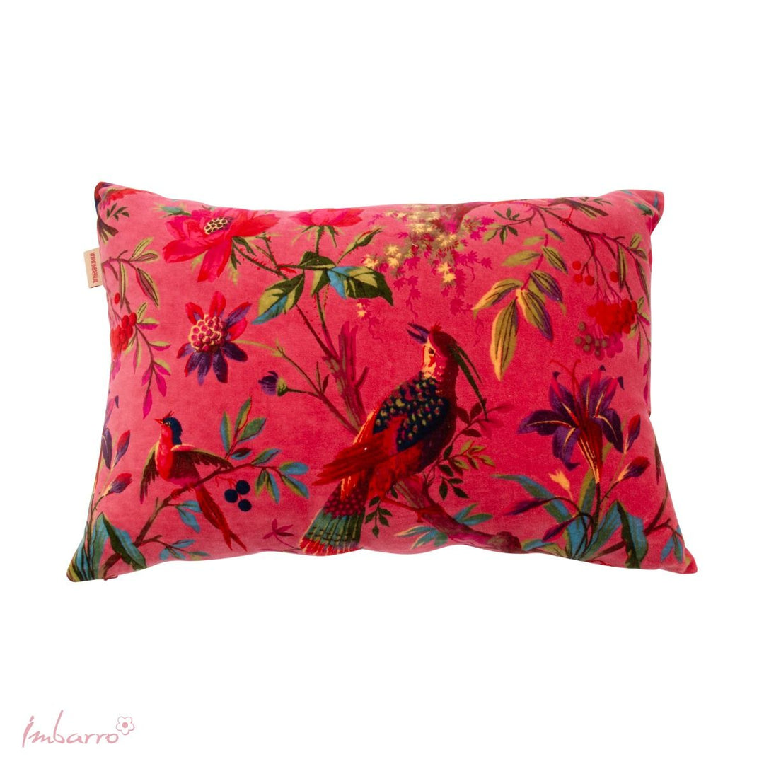 Pre -Order / Kissen Paradise Birds – luxuriöses Samtkissen mit exotischem Vogel und Blumen Design in 6 Farben