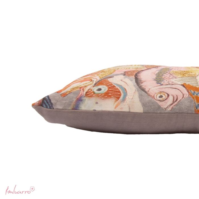 Kissen Ocean Art – dekoratives Baumwollkissen mit farbenfrohem Fischdesign