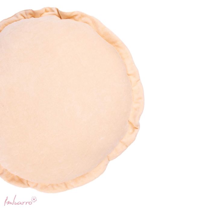 Kissen Round Ruffle Purple – rundes Samtkissen mit dekorativem Rüschenrand