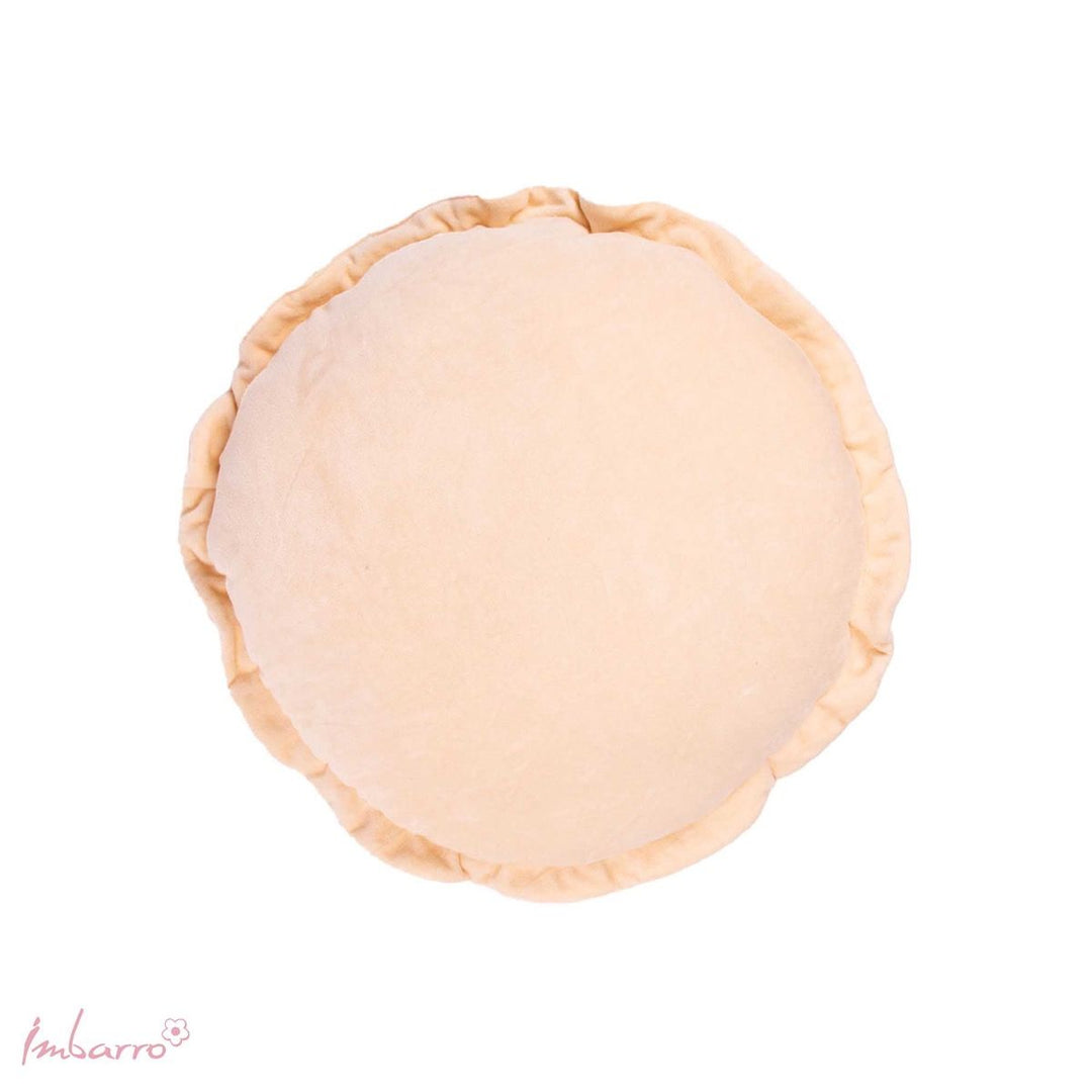 Kissen Round Ruffle Purple – rundes Samtkissen mit dekorativem Rüschenrand