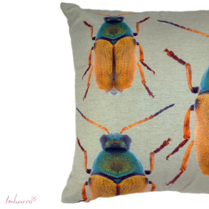 Kissen Beetle Art – dekoratives Baumwollkissen mit kunstvollem Käfermotiv