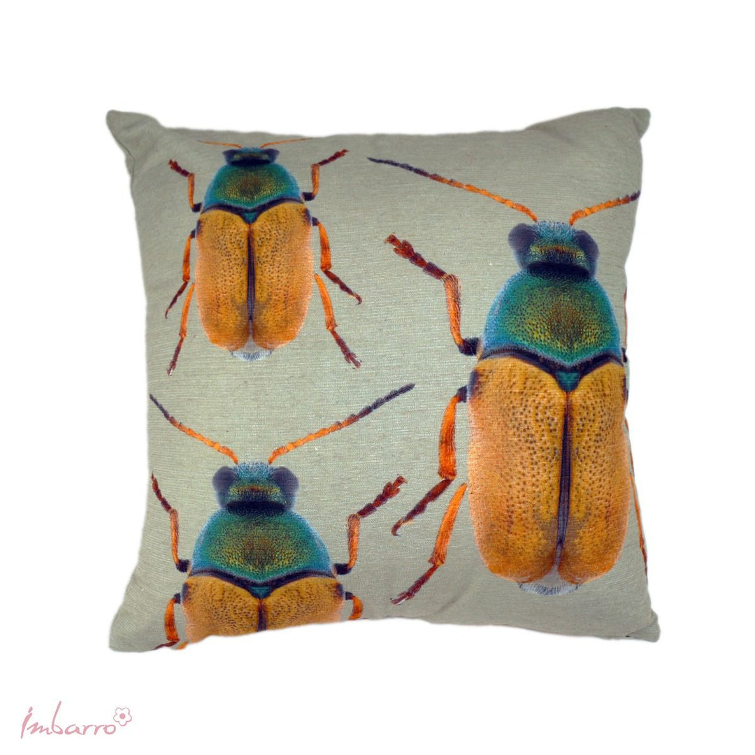 Kissen Beetle Art – dekoratives Baumwollkissen mit kunstvollem Käfermotiv