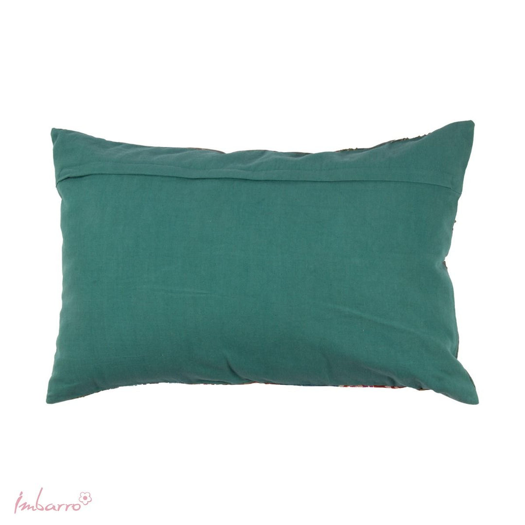 Kissen Plume – luxuriöses Baumwollkissen mit Pfauenmotiv und floraler Stickerei