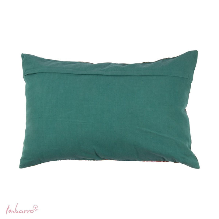 Kissen Plume – luxuriöses Baumwollkissen mit Pfauenmotiv und floraler Stickerei