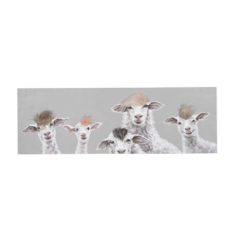Bild Schafe Art with Real Touch / Leinwandbild mit echtem Haareffekt