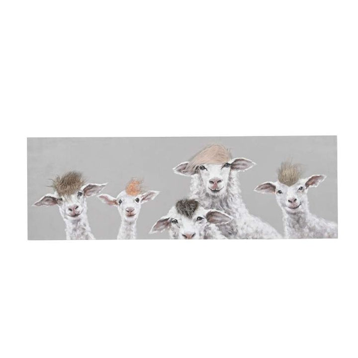 Bild Schafe Art with Real Touch / Leinwandbild mit echtem Haareffekt