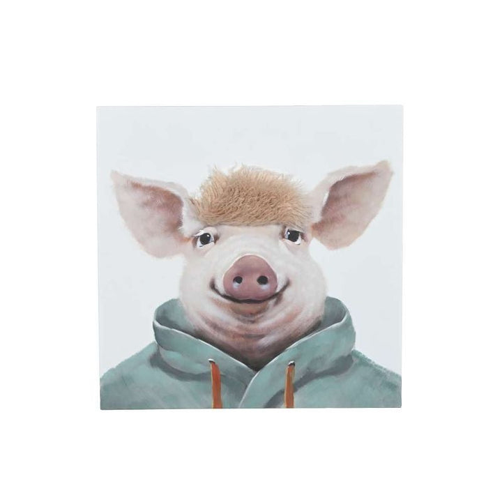 Bild Schwein Art with Real Touch / Leinwandbild mit echtem Haareffekt