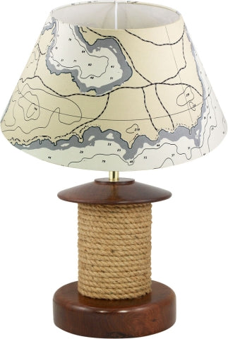 Lampe Tau – maritime Tischlampe aus Holz mit dekorativem Seil