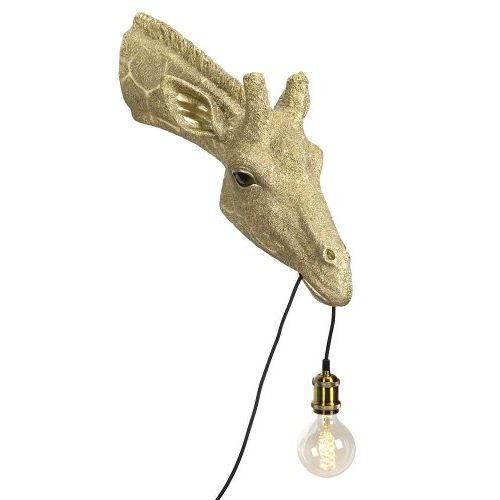 Wandlampe Giraffe – dekorative Wandlampe aus Polyresin in Gold