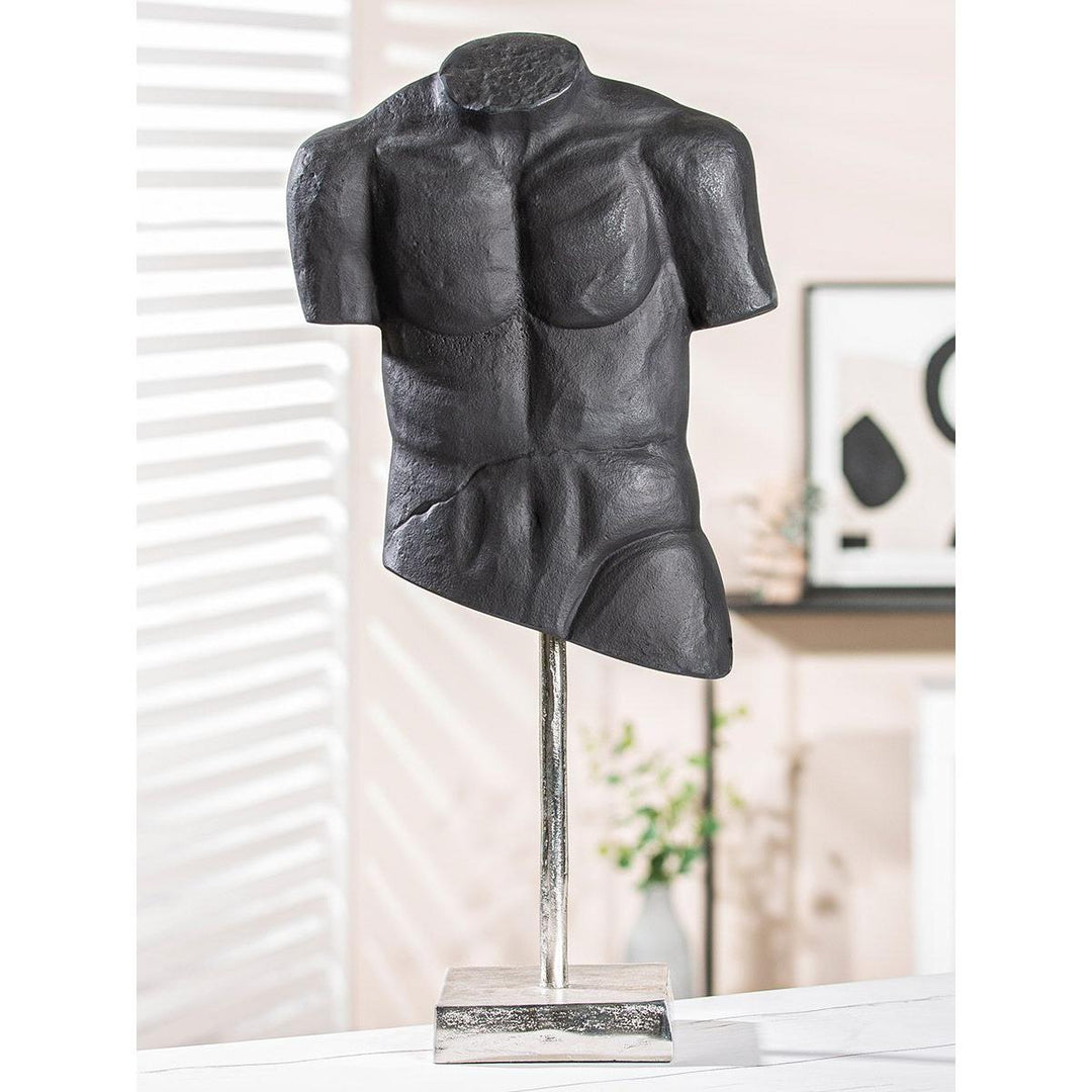 Skulptur, "Torso", Mannmotiv, Aluminium