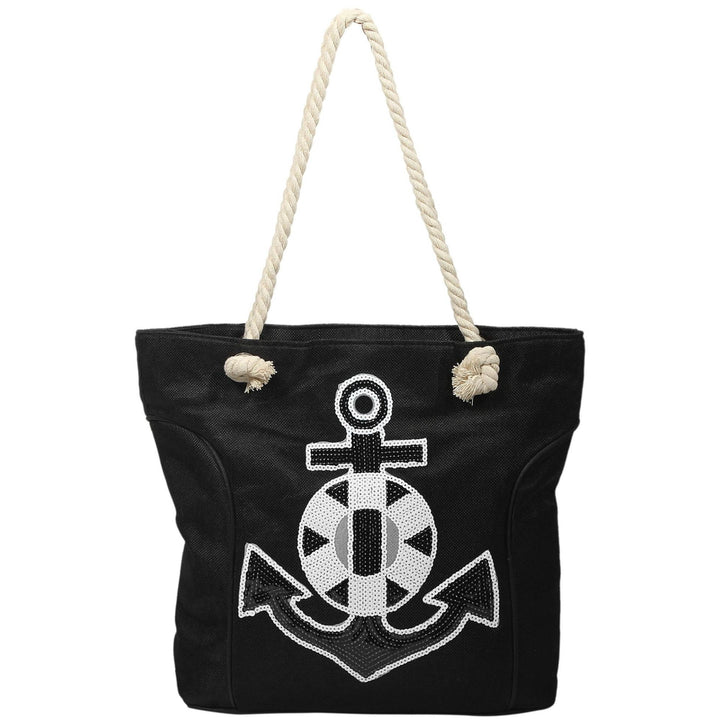 Strandtasche Anchor Shine – maritime Schultertasche mit Pailletten Ankermotiv in 4 Farben
