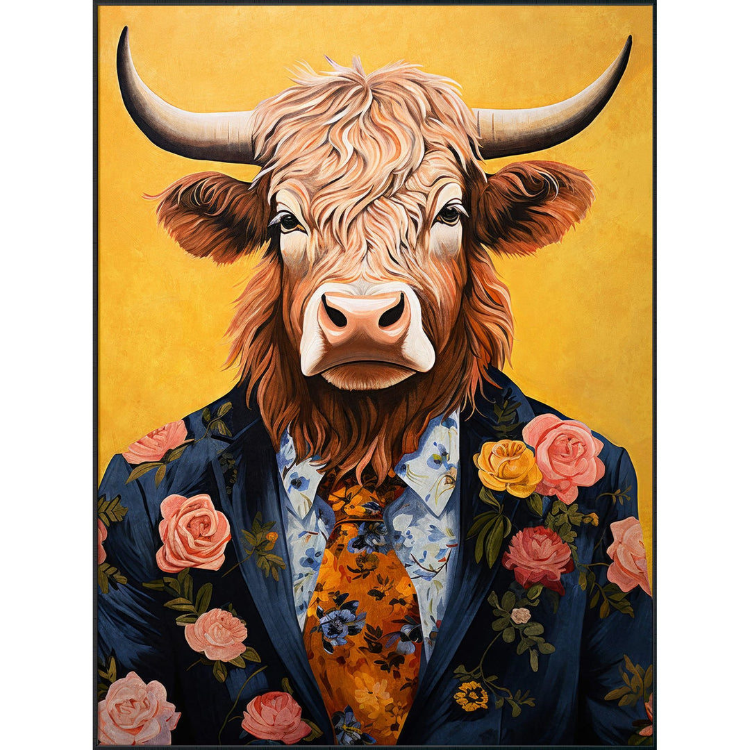 Wandbild „Lord Bulle im Anzug“ – 90 × 120 cm