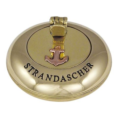 Klappaschenbecher Strandascher – maritimer Taschenaschenbecher aus Messing mit Anker
