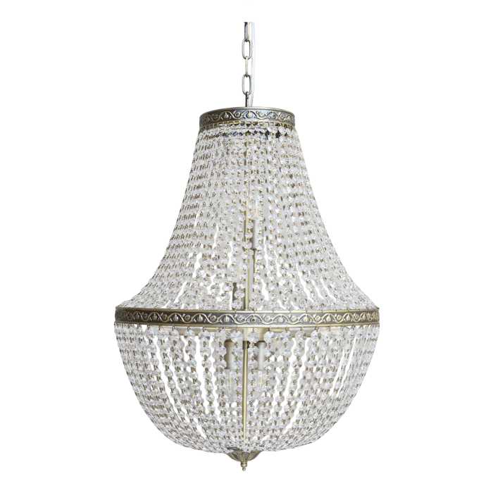 Versailles Kronleuchter – eleganter Kristall Kronleuchter in Antique Messing 55 cm