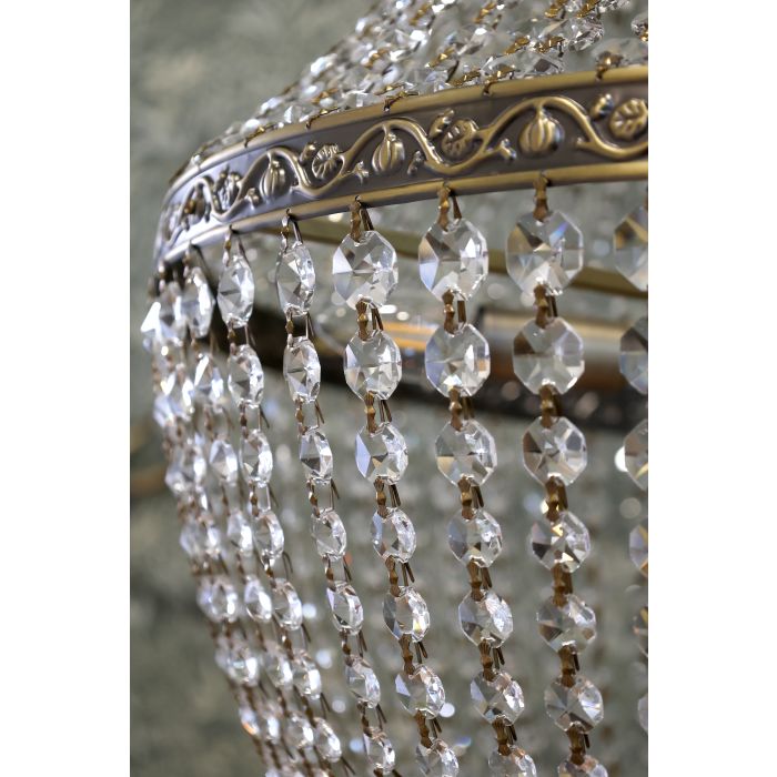 Versailles Kronleuchter – eleganter Kristall Kronleuchter in Antique Messing 55 cm