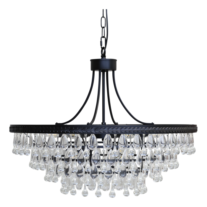Versailles Kronleuchter – großer Kristall Kronleuchter in Schwarz 90 cm