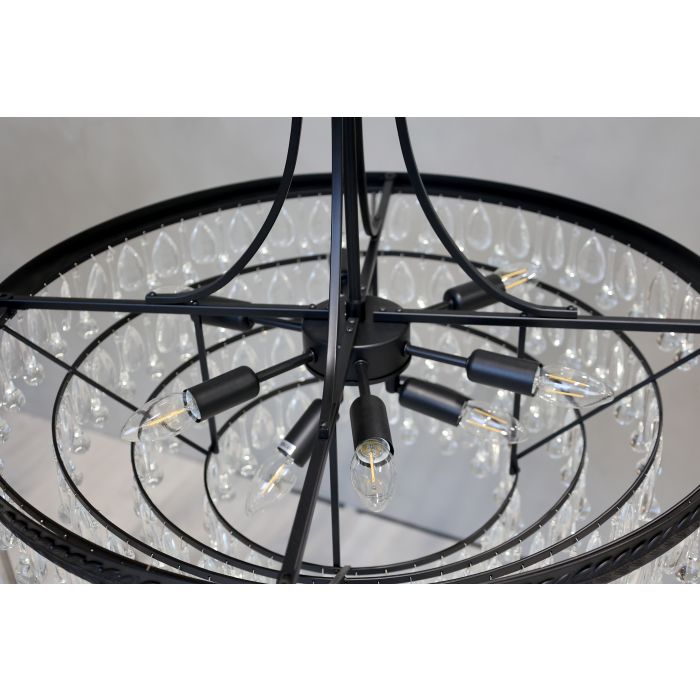 Versailles Kronleuchter – großer Kristall Kronleuchter in Schwarz 90 cm