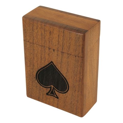 Spielkarten Box aus Akazienholz – dekorative Kartenbox mit Lasergravur