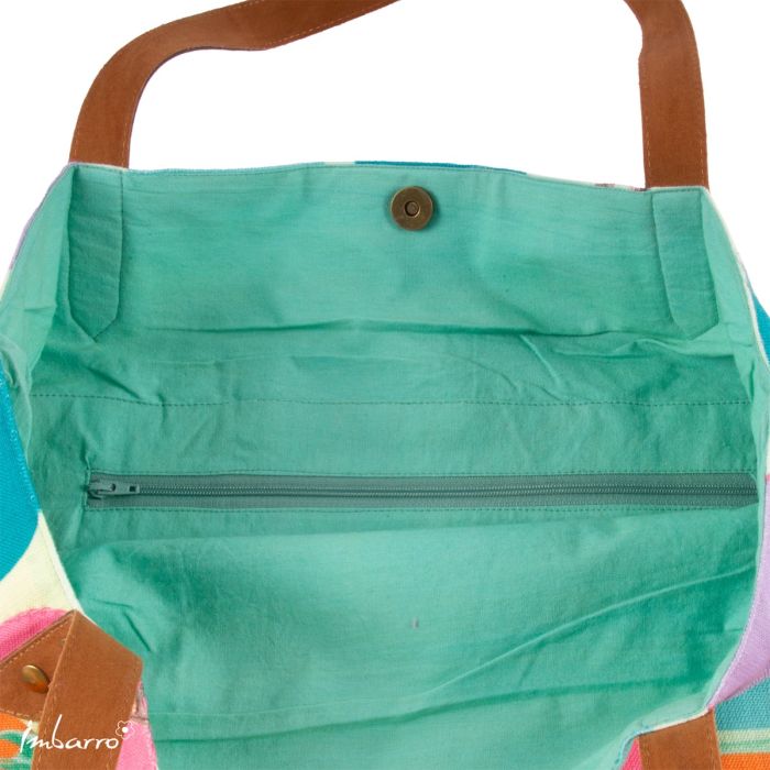 Shopper Tasche Summer Vibes – kompakte Baumwolltasche mit maritimem Design in Multicolor