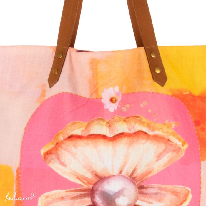 Shopper Tasche Pearl – stilvolle Baumwolltasche mit Muschelmotiv in Multicolor