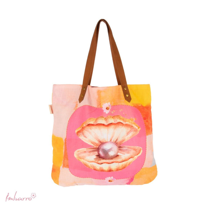 Shopper Tasche Pearl – stilvolle Baumwolltasche mit Muschelmotiv in Multicolor