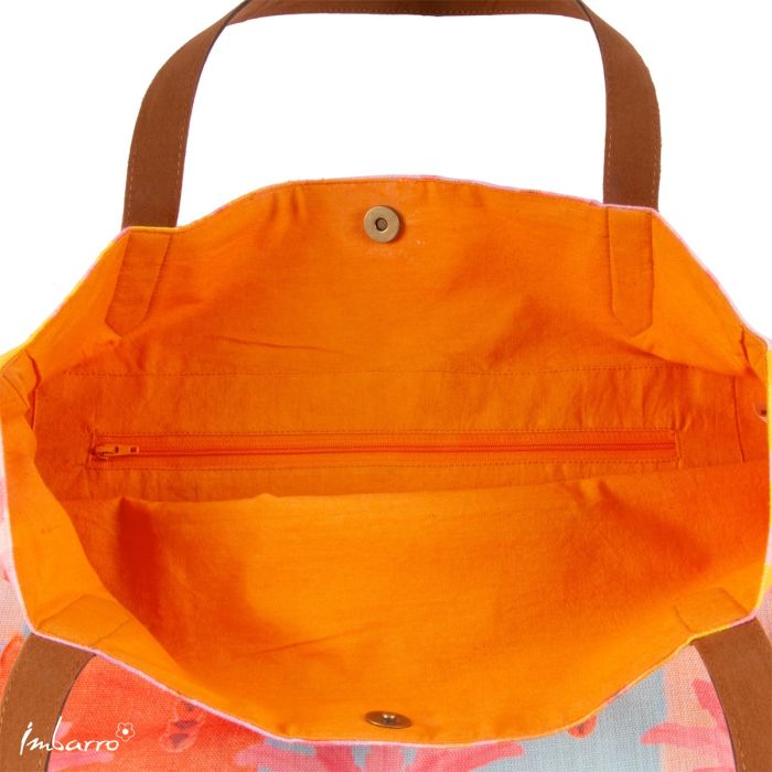 Shopper Tasche Palm Beach – sommerliche Baumwolltasche mit Palmenmotiv in Multicolor