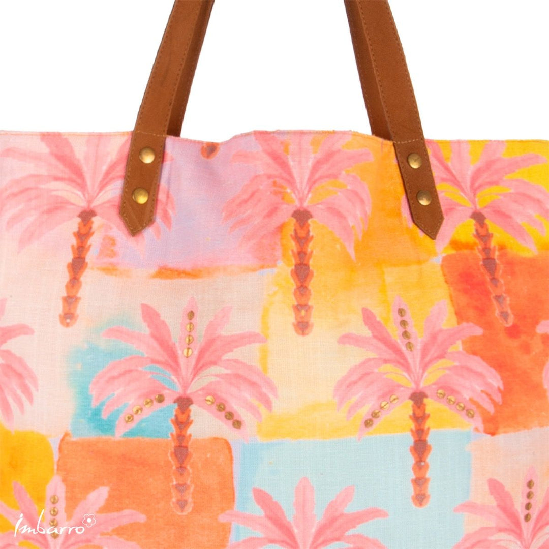 Shopper Tasche Palm Beach – sommerliche Baumwolltasche mit Palmenmotiv in Multicolor