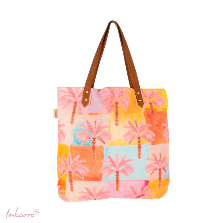 Shopper Tasche Palm Beach – sommerliche Baumwolltasche mit Palmenmotiv in Multicolor